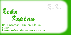 reka kaplan business card